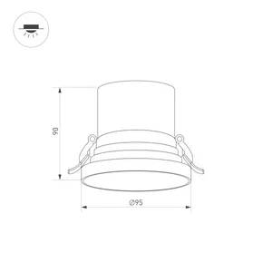 Светильник MS-VOLCANO-BUILT-R95-15W Warm3000 (WH, 38 deg, 230V) (Arlight, IP20 Металл, 5 лет)