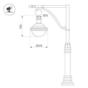 Светильник OXOR-AMPIL-BUE - 395x500-50W Day4000 (BK, 120 deg, 230V) IP65 (Arlight, -)