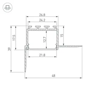 Профиль PLS45-F-HIDE-2000 (Arlight, Алюминий)