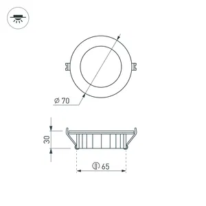 Светодиодный светильник LTM-R70WH-Frost 4.5W Day White 110deg (Arlight, IP40 Металл, 3 года)