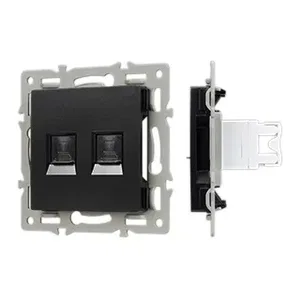 Механизм компьютерной розетки двойной SCT-MPC2-PL-BK (RJ-45, CAT6) (Arlight, -)