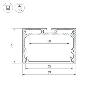 Профиль с экраном SL-LINE-4932-2500 ANOD+OPAL (Arlight, Алюминий)