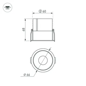 Светильник MS-ATLAS-BUILT-R66-15W Warm3000 (WH-BK, 35 deg, 230V) (Arlight, IP20 Металл, 5 лет)
