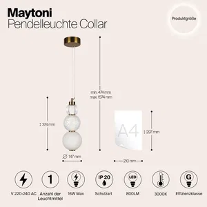 Подвесной светильник Maytoni P069PL-L16G3K