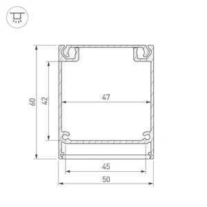 Профиль BOX60-ONTOP-2000 ANOD (Arlight, Алюминий)