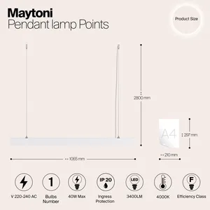 Подвесной светильник Maytoni P050PL-L40W4K