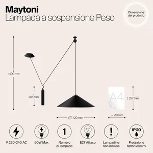Подвесной светильник Maytoni P080PL-01B