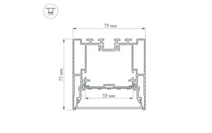 Профиль с экраном S2-LINE-7977-2500 ANOD+OPAL (Arlight, Алюминий)