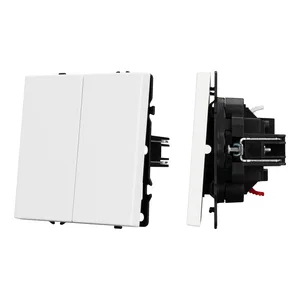 ARL NOBE Выключатель 2 кл софт-тач белый кварц SWT-MK02-SFPL-WH (250V, 10A) (Arlight, -)