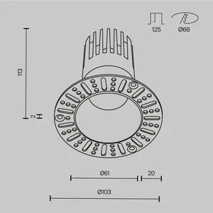 Встраиваемый светильник Technical DL122-15W-2.7K-TRS-W