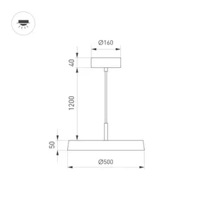 Светильник SP-ELEGANT-R500-37W Day4000 (BK, 120 deg, 230V) (Arlight, IP20 Металл, 3 года)