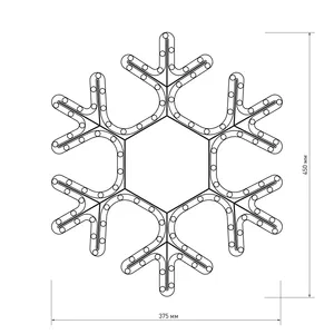 Фигура cветодиодная ARD-SNOWFLAKE-M7-450x375-108LED Warm (230V, 6.5W) (Ardecoled, IP65, 1 год)
