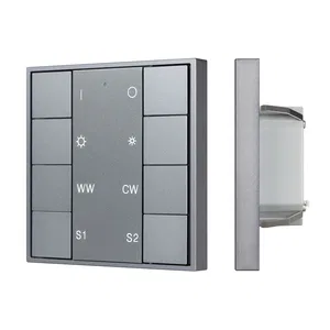INTELLIGENT ARLIGHT Кнопочная панель DALI-201-23-1G-2SC-MIX-DT8-IN Silver (BUS, Frame) (IARL, IP20 Металл, 3 года)