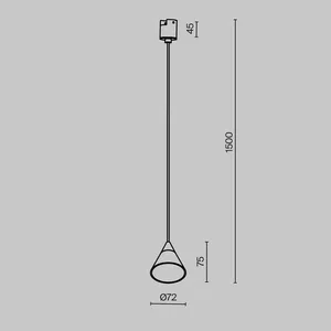 Трековый подвесной светильник Technical TR166-1-7W3K-M-B