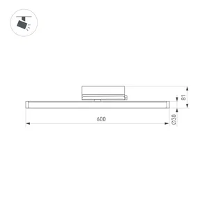 Светильник LGD-TUBE-TURN-4TR-L600-20W Day4000 (BK, 180 deg, 230V) (Arlight, IP20 Металл, 3 года)