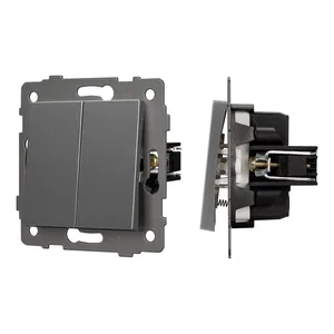 Механизм выключателя двухклавишный самовозвратный SWT-MKR2-PL-GR-V (250V, 10A) (Arlight, -)