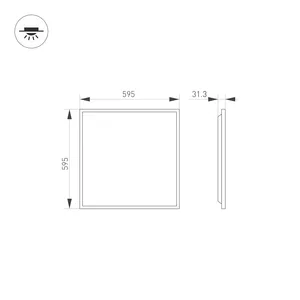Светильник DL-TITAN-S600x600-40W White6000 (WH, 120 deg, CRI90, 230V) (Arlight, IP54 Металл, 5 лет)