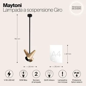 Подвесной светильник Maytoni MOD095PL-02BS