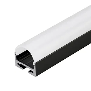 Профиль с экраном SL-LINE-2011M-2500 BLACK+OPAL ROUND (Arlight, Алюминий)