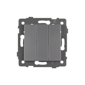 Механизм выключателя трехклавишный непроходной SWT-MK03-PL-GR-V (250V, 10A) (Arlight, -)