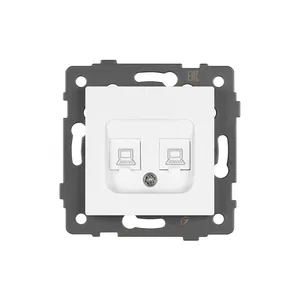 Механизм компьютерной розетки двойной SCT-MPC2-PL-WH-V (RJ-45, CAT6) (Arlight, -)