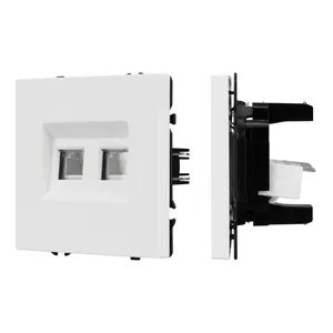 Механизм сдвоенной телефонной розетки SCT-NOBE-MTL2-SFPL-WH (RJ-11, 4C) (Arlight, Белый кварц)