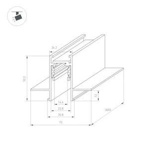Трек встраиваемый MAG-ORIENT-TRACK-2652-FDW-3000 (WH) (Arlight, IP20 Металл, 3 года)