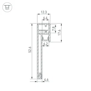 Профиль PLINTUS-H54B-2000 ANOD (Arlight, Алюминий)