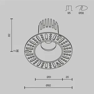 Встраиваемый светильник Technical DL124-10W-3K-TRS-B