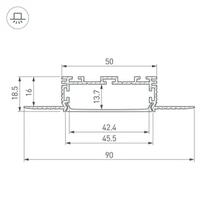 Профиль KLUS-POWER-W50H16-F-HIDE-2000 (Arlight, Алюминий)