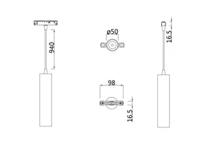 Трековый подвесной светильник Technical TR016-2-12W4K-W