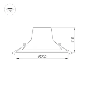 Светильник LTD-LEGEND-R230-35W Warm3000 (WH, 50 deg) (Arlight, IP20 Металл, 3 года)