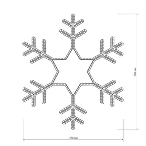 Фигура cветодиодная ARD-SNOWFLAKE-M4-750x750-324LED White (230V, 18W) (Ardecoled, IP65, 1 год)