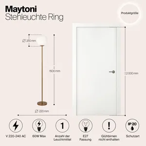 Напольный светильник (торшер) Maytoni MOD013FL-01BS