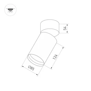 Корпус SP-POLO-SURFACE-FLAP-R85 (BK, 1-3, 350mA) (Arlight, IP20 Металл, 3 года)