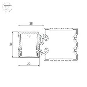 Профиль с экраном ALU-BASE-WH28-2000 ANOD+FROST (Arlight, Металл)