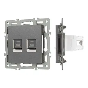 Механизм компьютерной розетки двойной SCT-MPC2-PL-GR (RJ-45, CAT6) (Arlight, -)