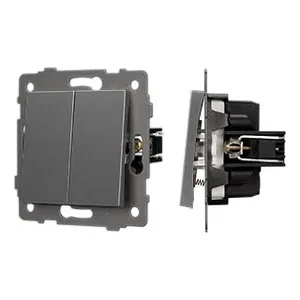 Механизм выключателя двухклавишный самовозвратный SWT-MKR2-PL-GR-V (250V, 10A) (Arlight, -)