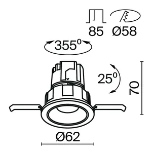 Встраиваемый светильник Wise DL057-7W3K-W