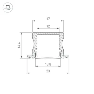 Профиль LINE-2315-F-2000 ANOD BLACK (Arlight, Алюминий)