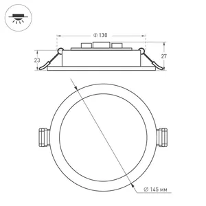 Светильник DL-BL145-12W Day White (Arlight, IP40 Металл, 3 года)