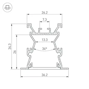 Профиль с экраном ALU-WIDE-FL-H35-2000 ANOD+FROST (Arlight, Алюминий)