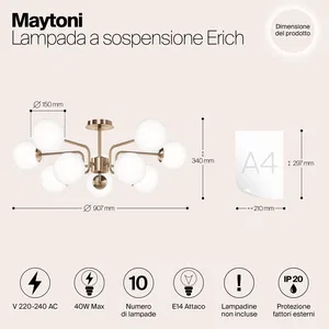 Подвесной светильник Maytoni MOD221PL-10G