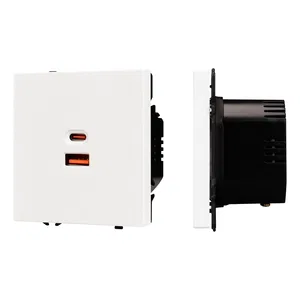 Механизм розетки с быстрой USB зарядкой SCT-NOBE-MUAC-SFPL-FC-WH (65W, QC3) (Arlight, Белый кварц)
