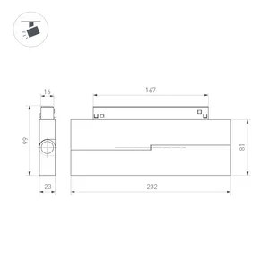 Светильник MAG-ORIENT-FLAT-FOLD-S230-12W Warm3000 (BK, 80 deg, 48V) (Arlight, IP20 Металл, 5 лет)