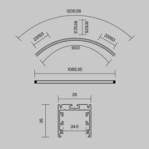 Профиль Led Strip ALM-3535R-B-D-90°-1.5M