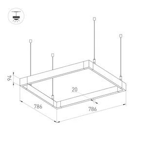 Светильник ALT-LINEAIR-QUADRAT-FLAT-UPDOWN-DIM-785-110W Warm3000 (BK, 100 deg, 230V) (Arlight, IP20 Металл, 3 года)