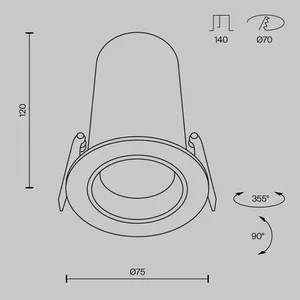 Встраиваемый светильник Technical DL125-L12-4K-B
