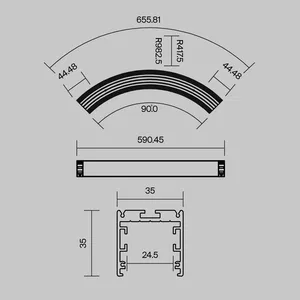 Профиль Led Strip ALM-3535R-B-D-90°-0.8M