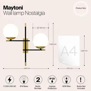 Настенный светильник (бра) Maytoni MOD048WL-02G
